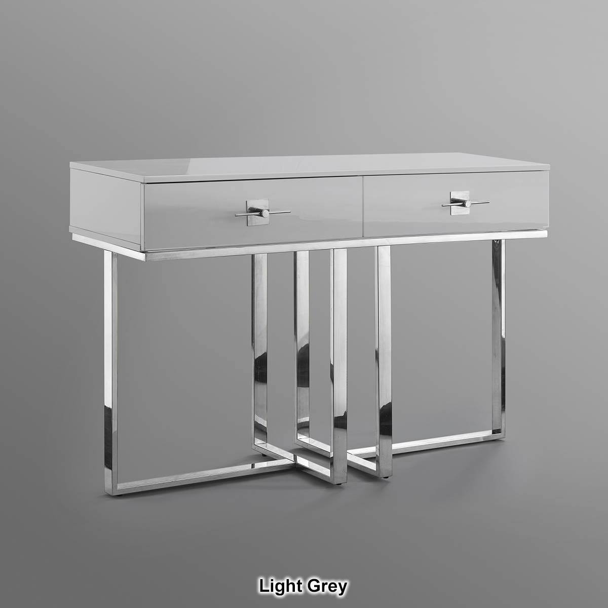 High Gloss Stainless Steel 2 Drawers Console Table S169