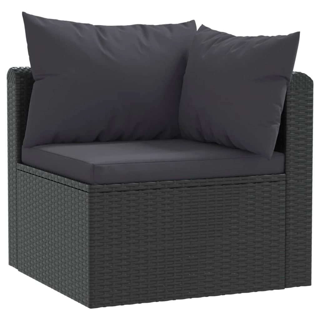 3 Piece Poly Rattan Patio Sofa Set with Cushions E962