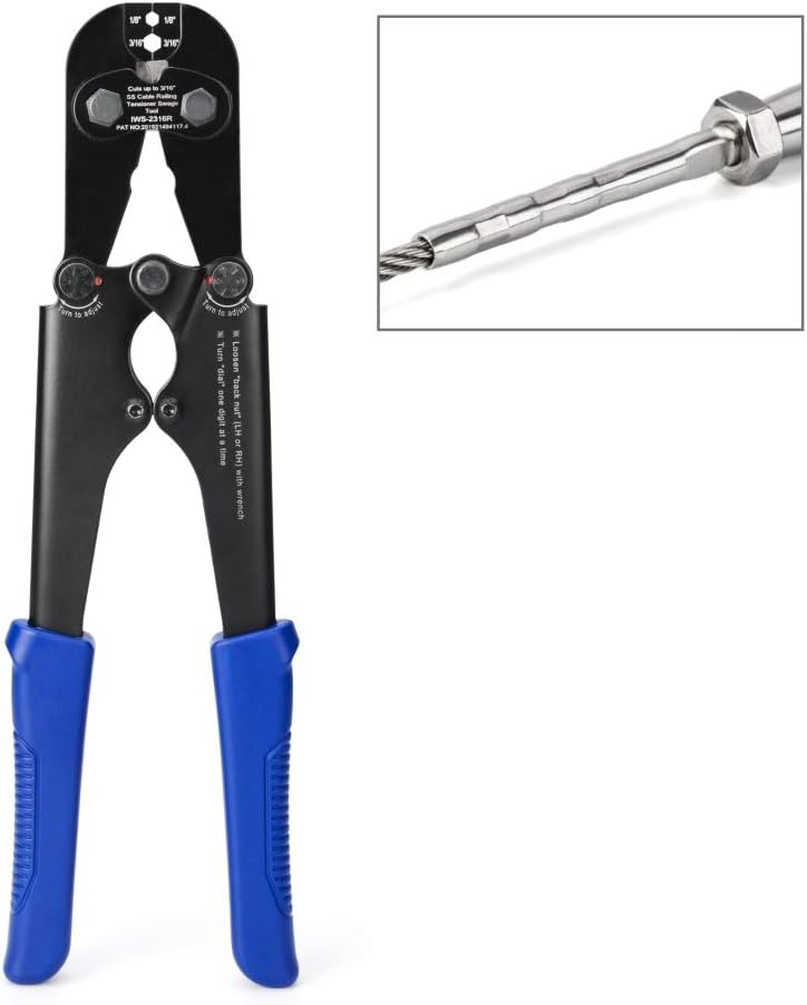 Heavy Duty Cable Railing Swage Tool for 1/8 to 3/16 inch Stainless Steel Wire Rope S84402
