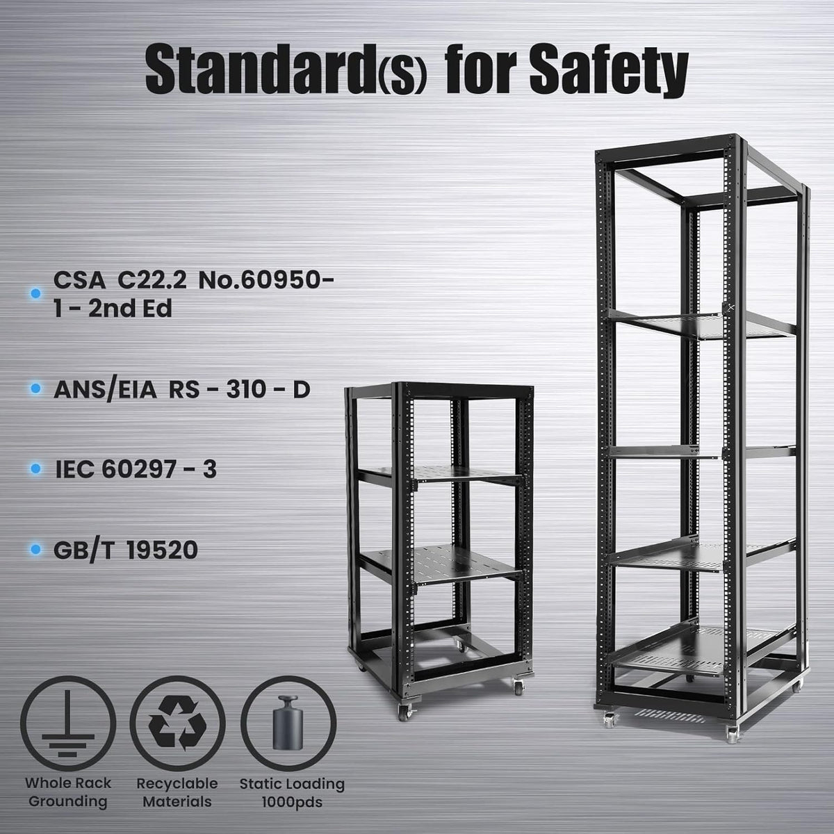 22U 4 Post Open Frame 19inch Server Rack 31" Deep V515