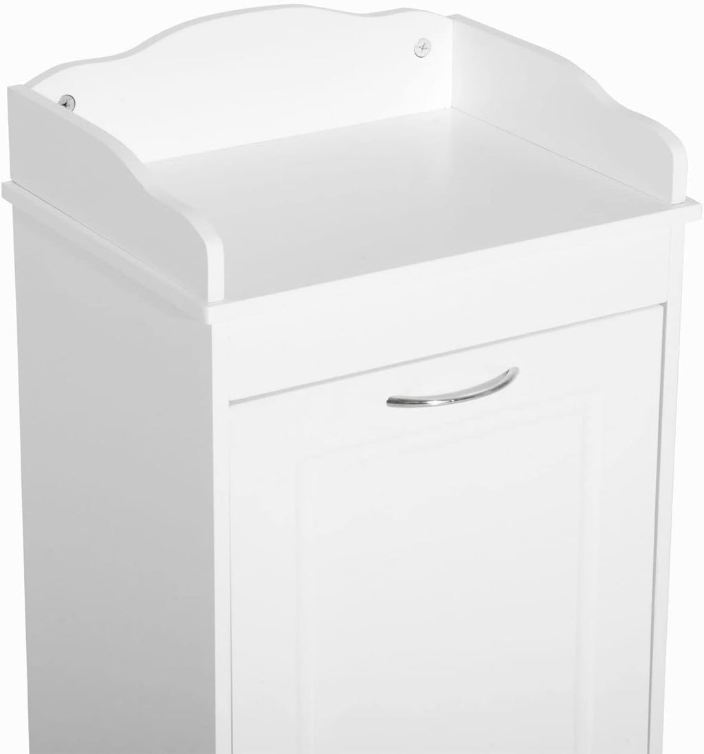 White Tilt Out Laundry Hamper Storage Cabinet Y962