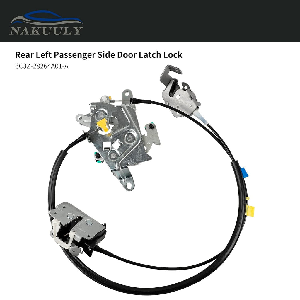 Left Driver Side Rear Door Lock Latch & Cable Assembly Pack of 2 T2726