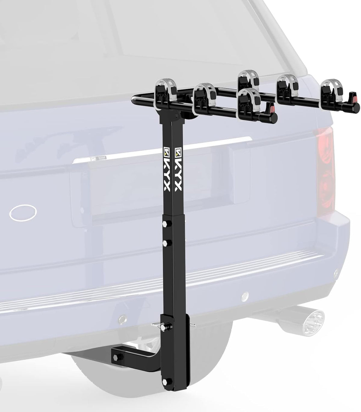 Grey Hitch Mount Bike Rack for 3 Bicycles, 143LBS Capacity Steel Frame Q815