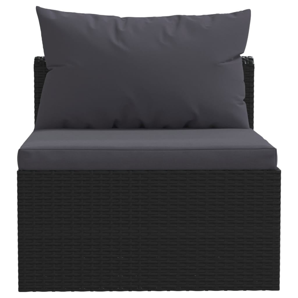 3 Piece Poly Rattan Patio Sofa Set with Cushions E962