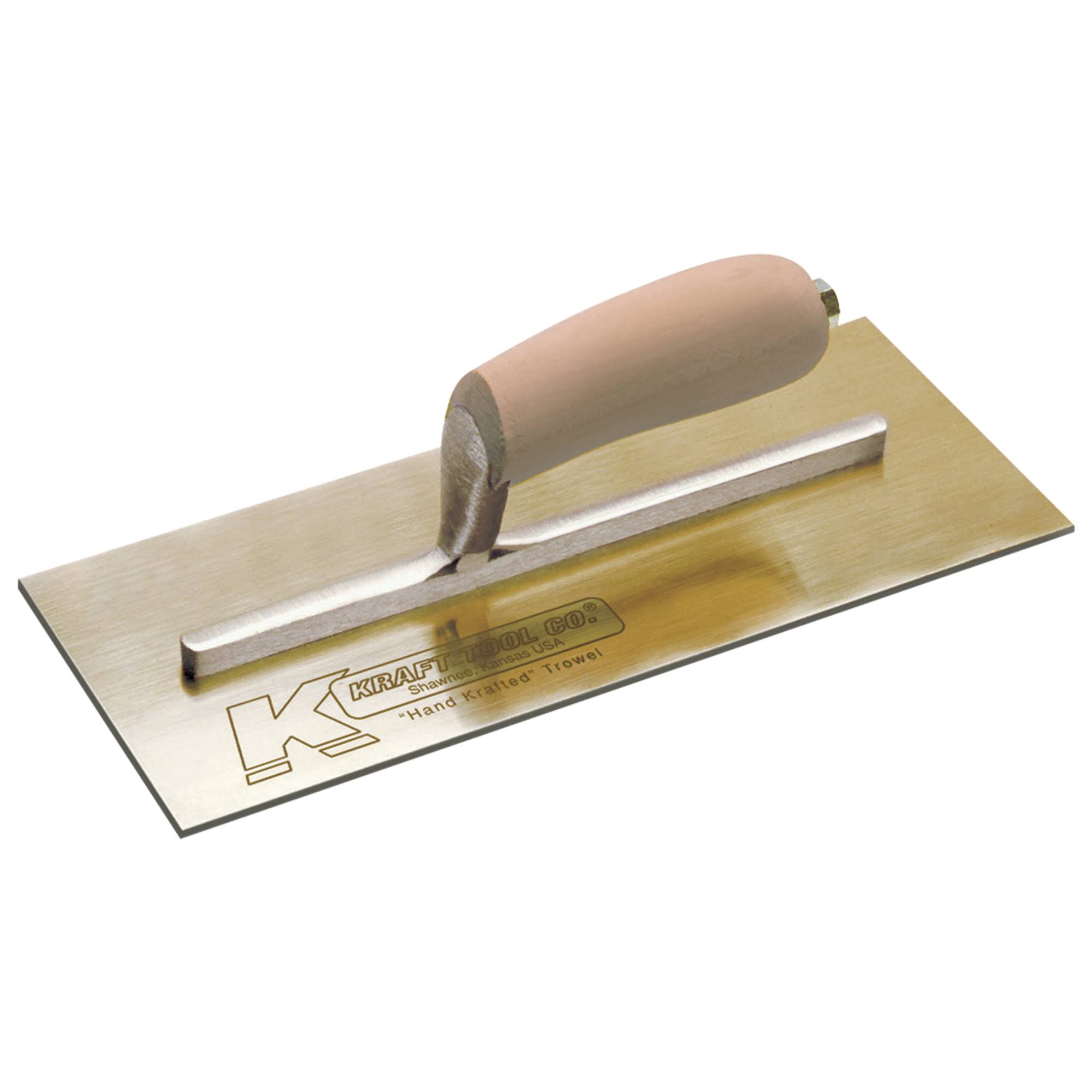 Golden Stainless Steel Plaster Trowel with Wood Handle F949408