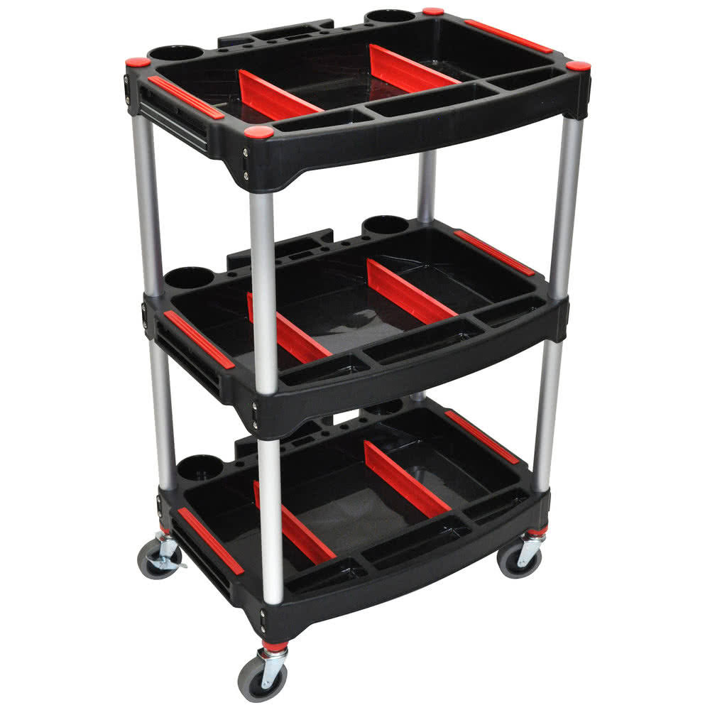 Black/ Red 3-Shelf Multipurpose Cart K705067