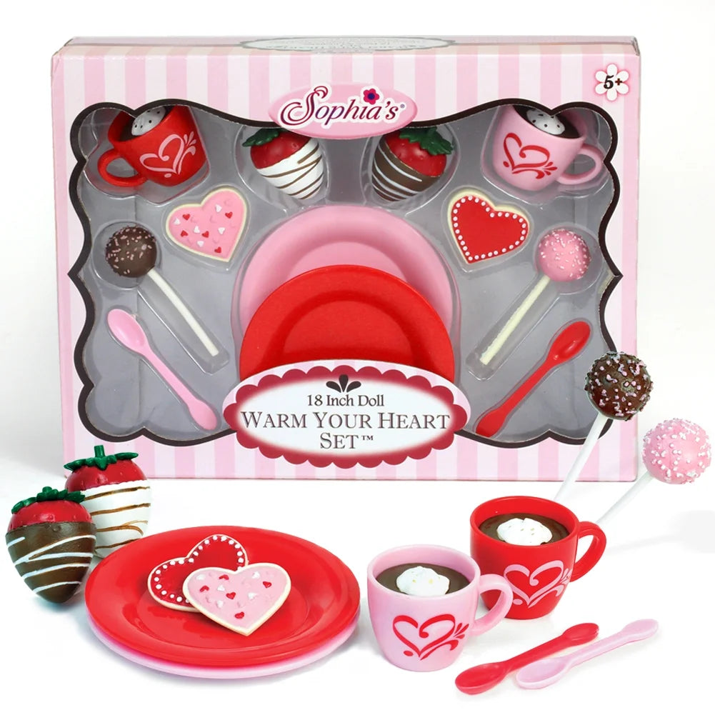 Red/Pink Dessert Set for 18 Inch Dolls H843