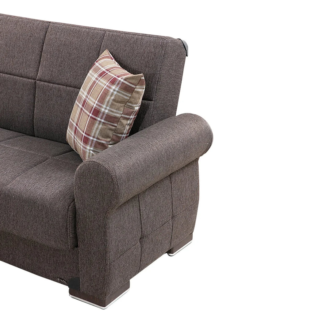 Brown Fabric Sofa Bed F986