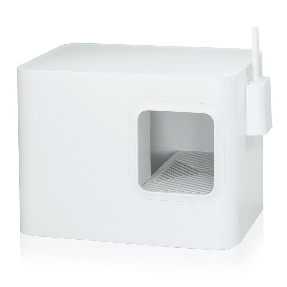 Cloud White Enclosed Cat Litter Box U480719
