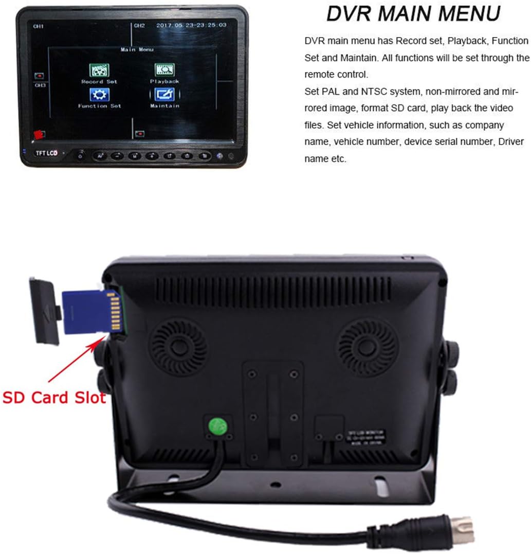 9 inch Quad Split Screen Backup Camera Monitor Kit Z7467
