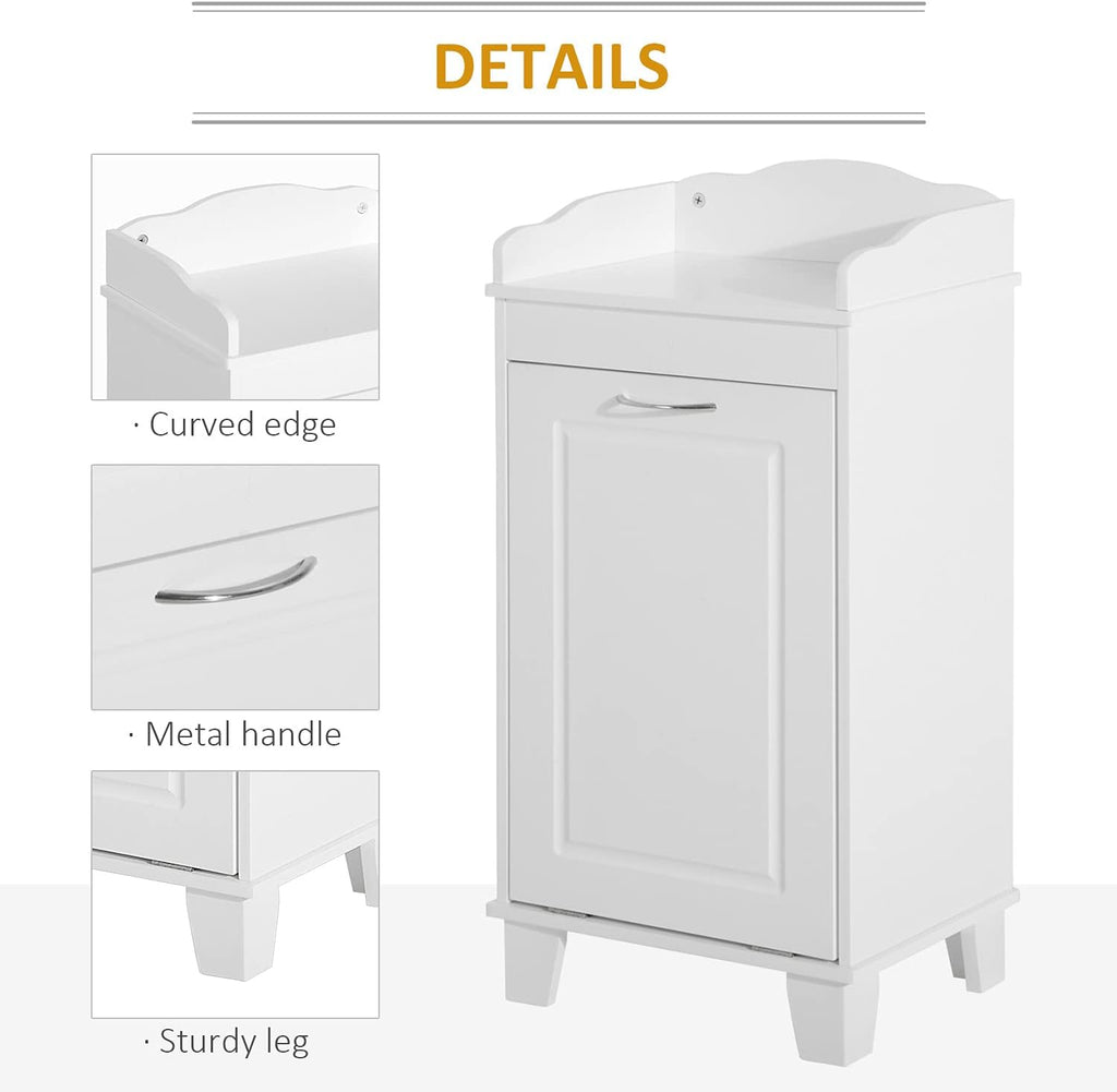 White Tilt Out Laundry Hamper Storage Cabinet Y962