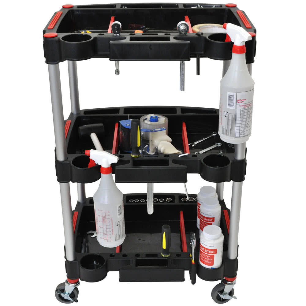 Black/ Red 3-Shelf Multipurpose Cart K705067