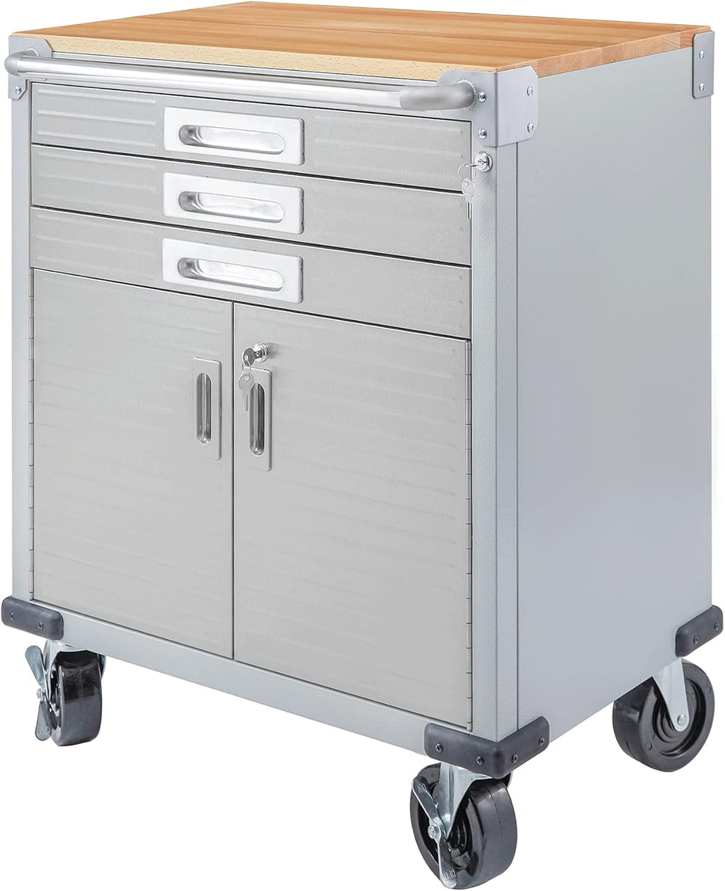 Granite Gray Rolling Storage Cabinet with Drawers F3678