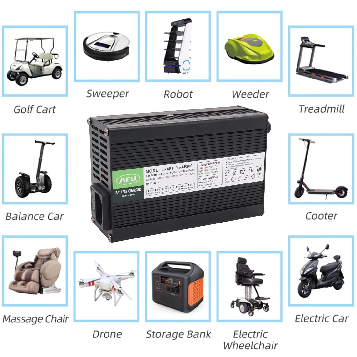 50.4V 5A Smart Charger with Fan Aluminum Case D240