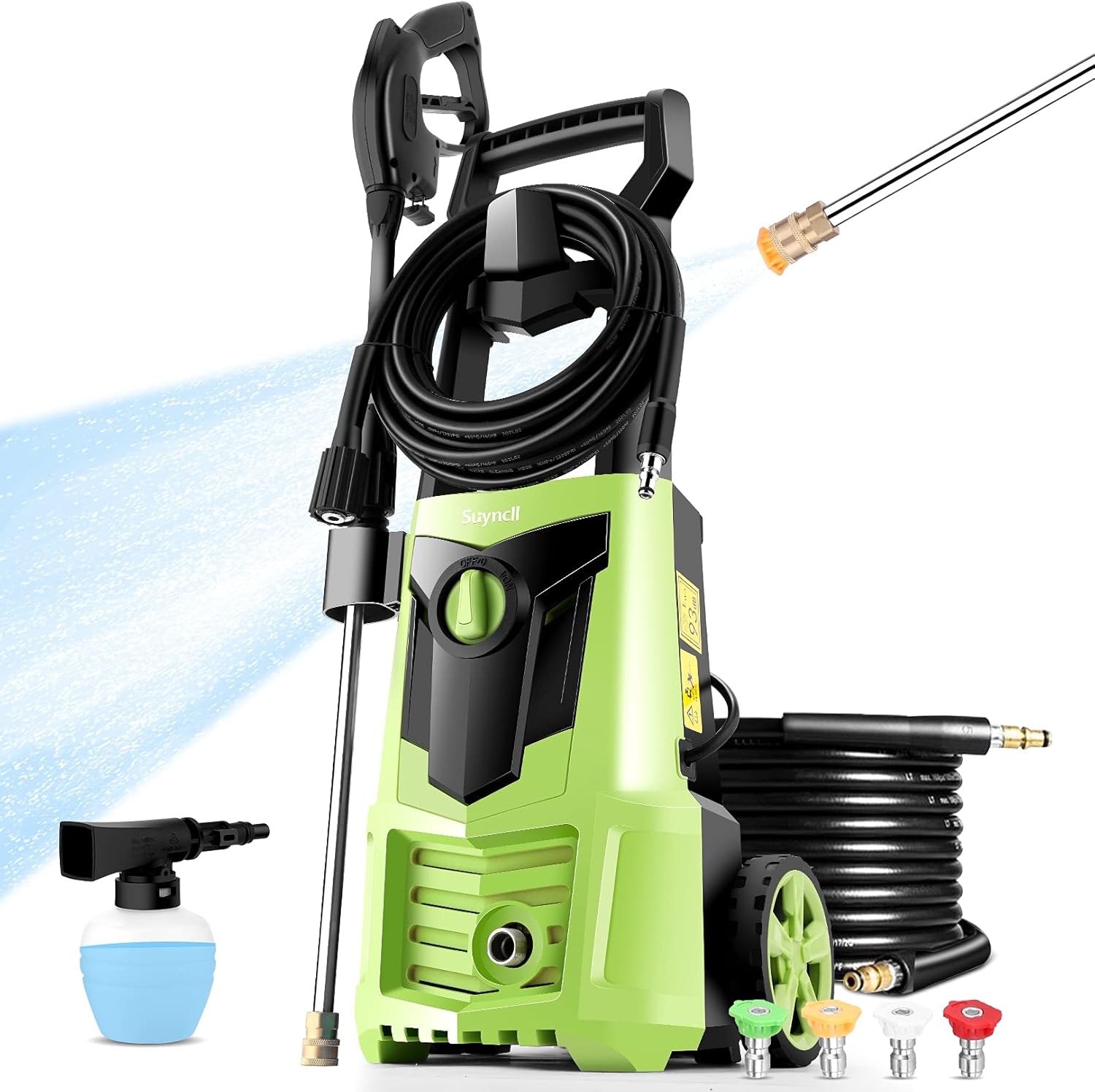 Green Electric Pressure Washer with 4 Nozzles S754489