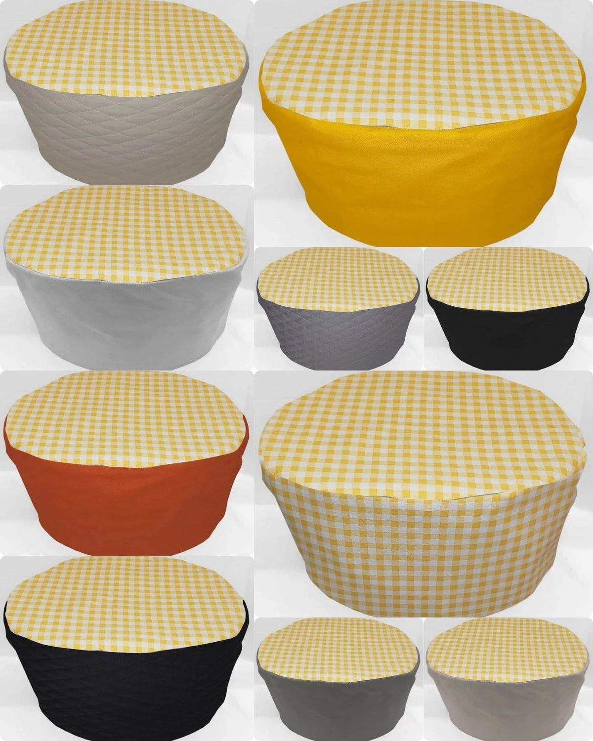 Yellow & White Checked Gingham Slow Cooker Cover G112907