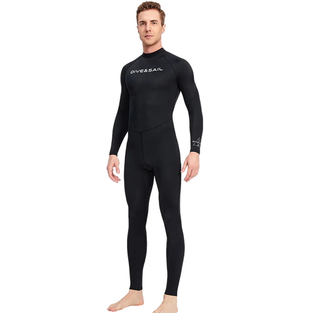 Men One Piece Swimsuit Long Sleeve Surf Suit J698