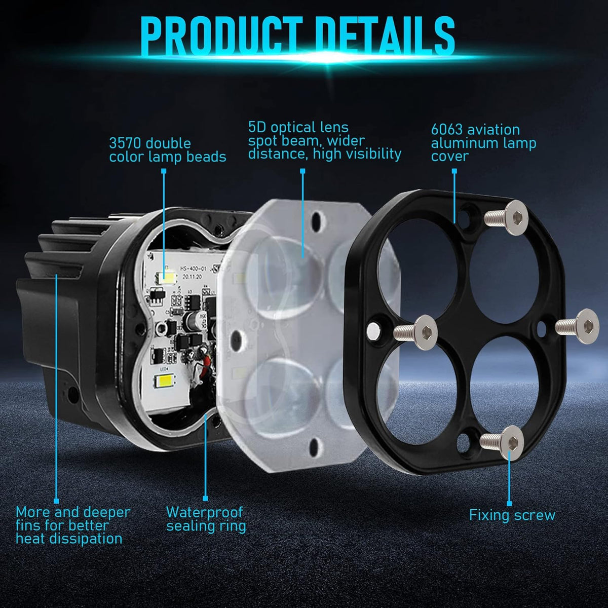 3” Dual Color Spot LED Work Lights T65827