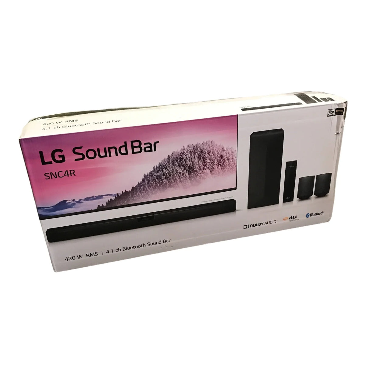 4.1 Channel Soundbar with Surround Sound Speakers, Black Q83583
