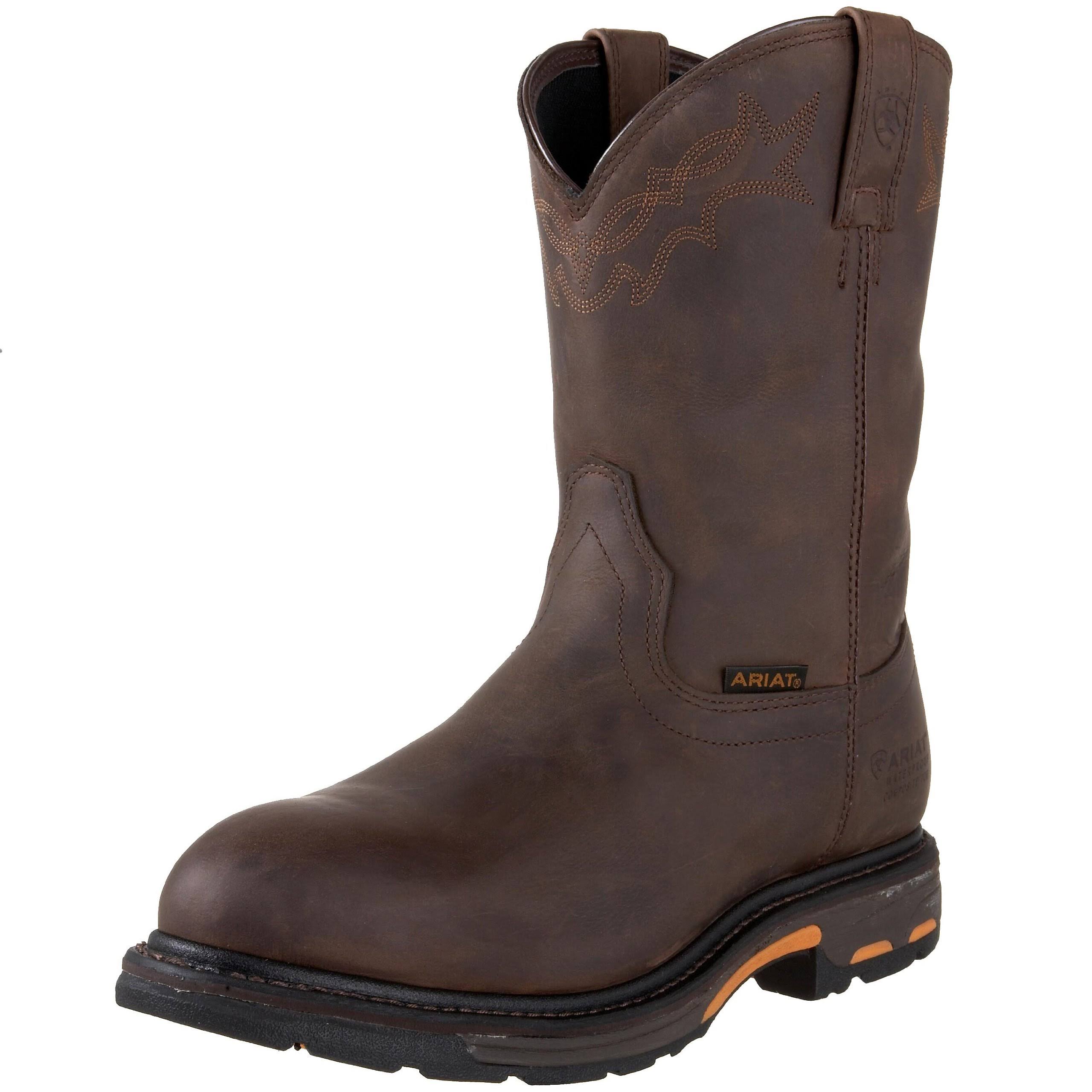 Brown Pull-On Work Boots D33040