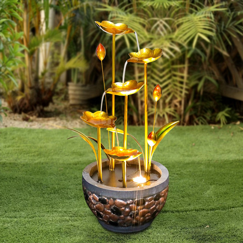 20.8'' Electric Iron Water Fountain with LED Lights N338