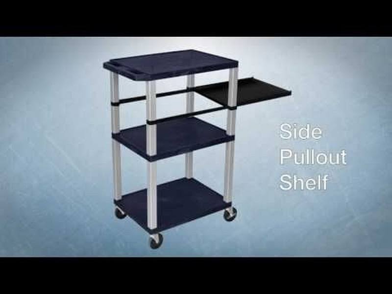 Black 2 Shelf AV Cart V8699