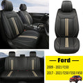 Black+Red Faux Leather Front Seat Covers N720