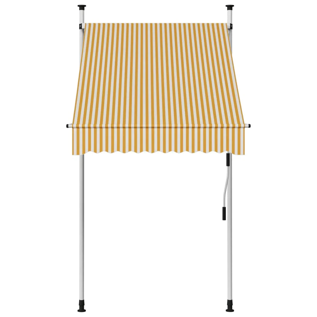 Manual Retractable Awning 39.4" Orange and White Stripes F14578