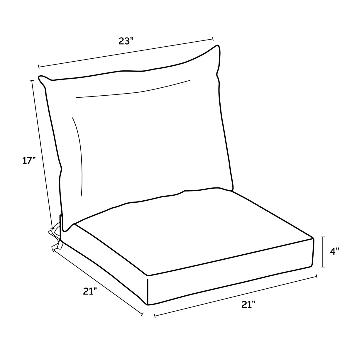 Sapphire Blue Outdoor Dining Chair Cushion Set 21 x 21 X801