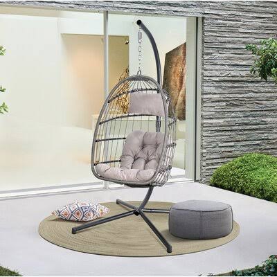 Dark Gray/Tan Porch Swing with Stand S976