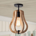 Wooden Semi Flush Mount Ceiling Light U17885
