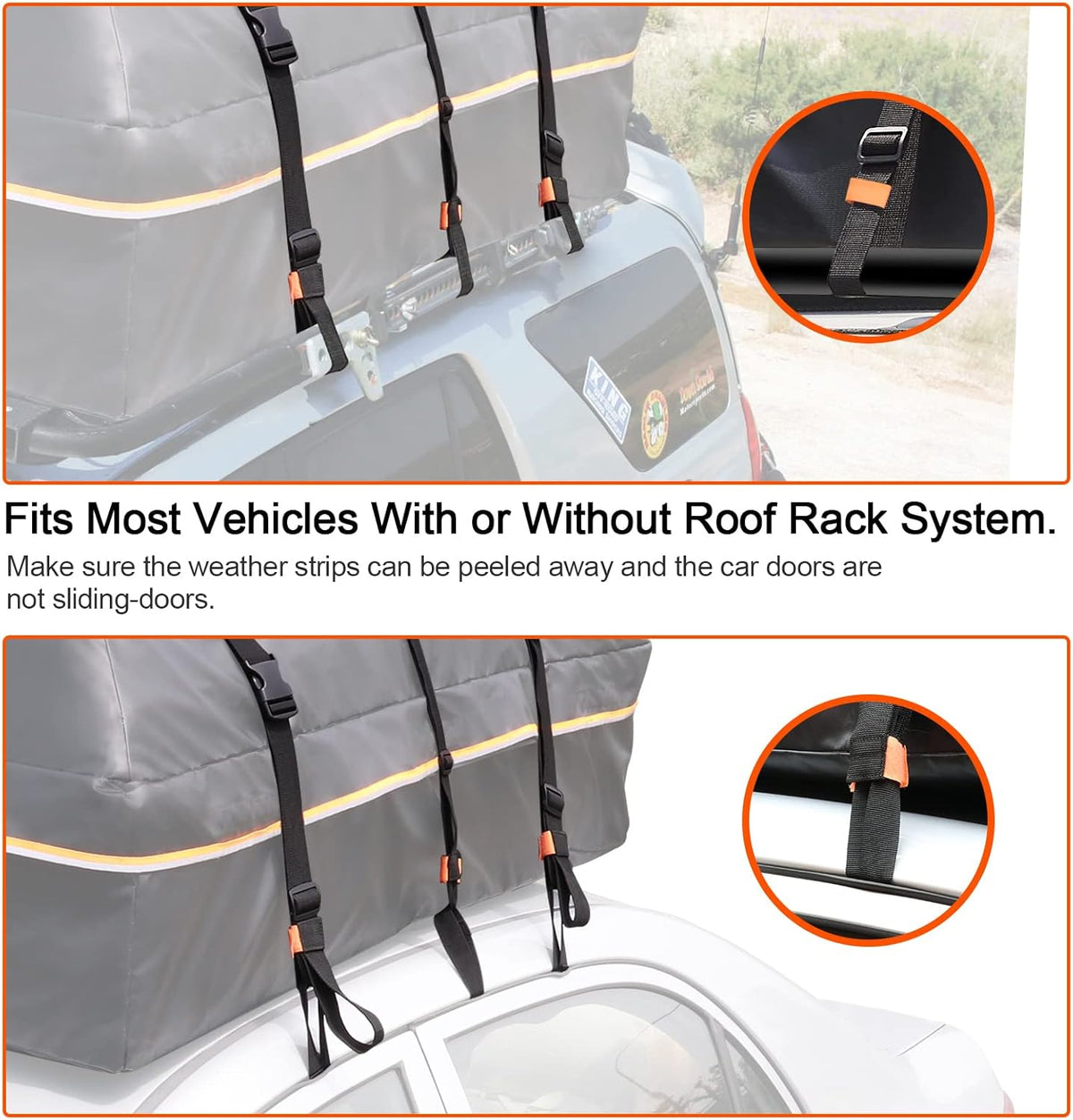 20 Cubic Feet Waterproof Soft Shell Rooftop Cargo Carrier with Reflective Strip and Anti-Slip Mat T79624