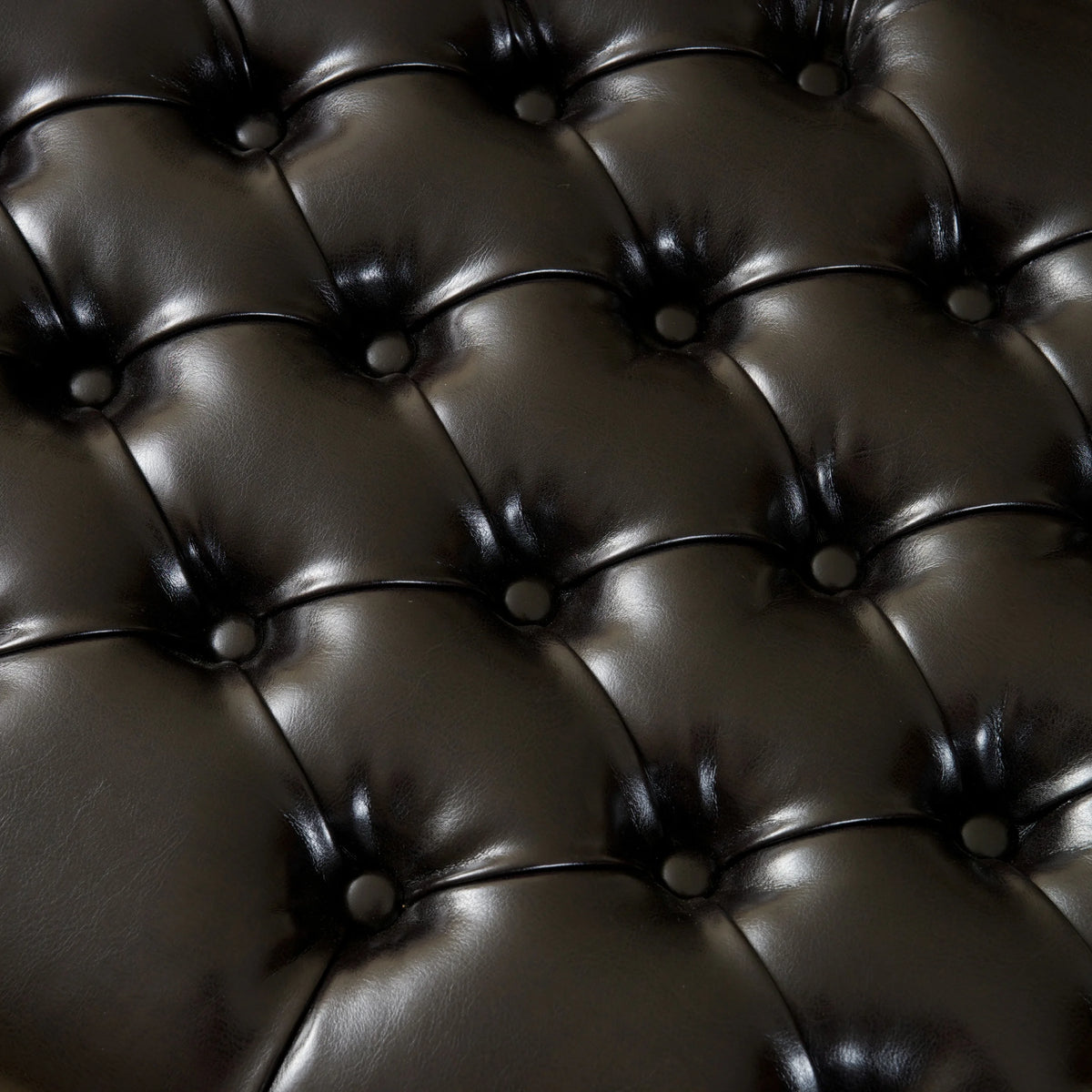 Espresso Bonded Leather Tufted Storage Ottoman Bench B646756